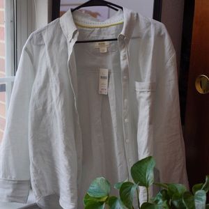 Anthropologie Maeve Linen Buttondown- White